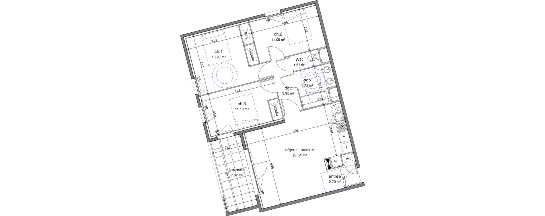 Appartement T4 de 74,99 m2 &agrave; Castelnau-Le-Lez L'aube rouge