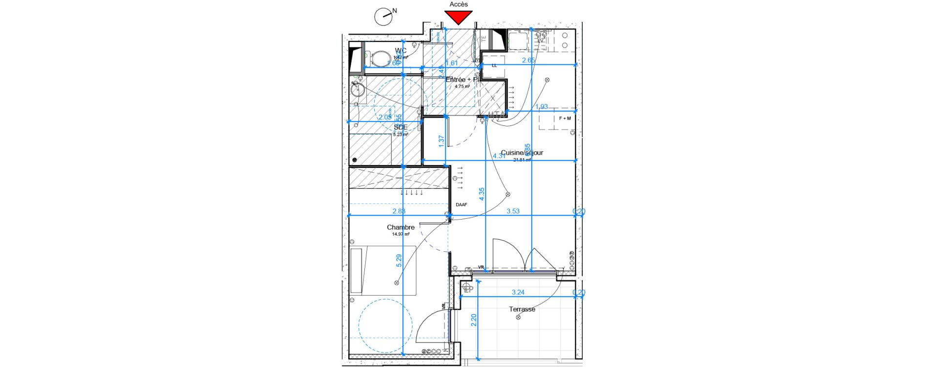 Appartement T2 de 48,23 m2 &agrave; Castelnau-Le-Lez Eureka