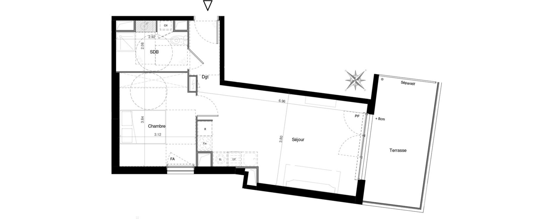 Appartement T2 de 44,13 m2 &agrave; Castelnau-Le-Lez Mas de rochet