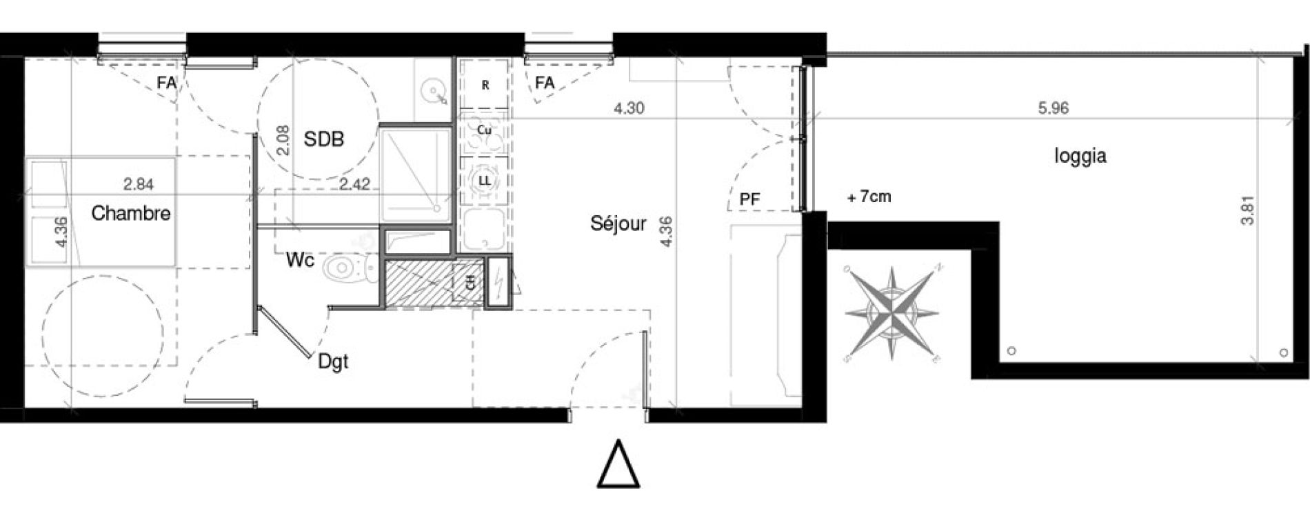 Appartement T2 de 40,89 m2 &agrave; Castelnau-Le-Lez Mas de rochet