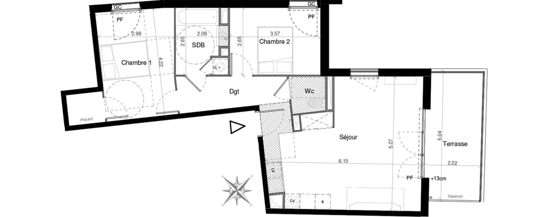 Appartement T3 de 64,60 m2 &agrave; Castelnau-Le-Lez Mas de rochet