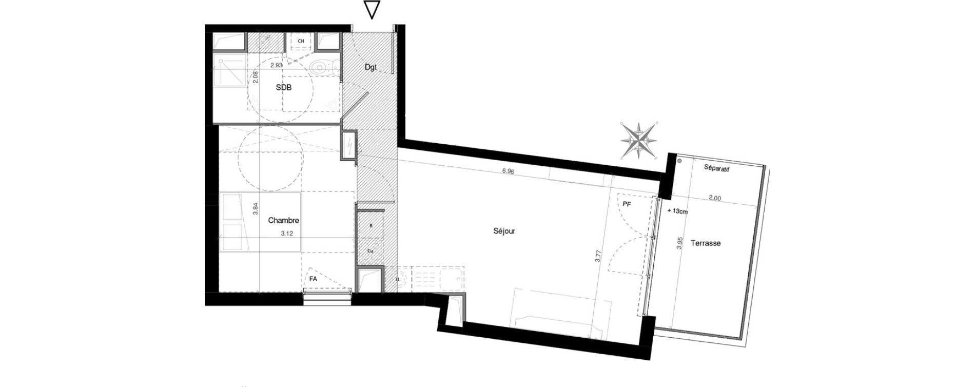 Appartement T2 de 44,13 m2 &agrave; Castelnau-Le-Lez Mas de rochet