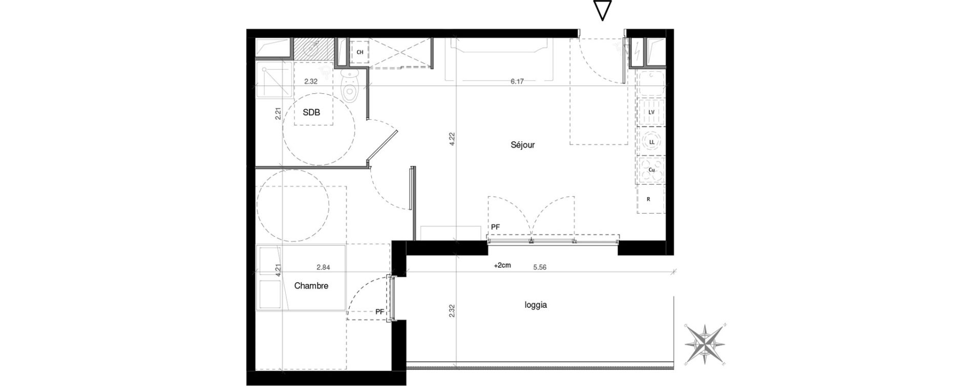Appartement T2 de 42,26 m2 &agrave; Castelnau-Le-Lez Mas de rochet