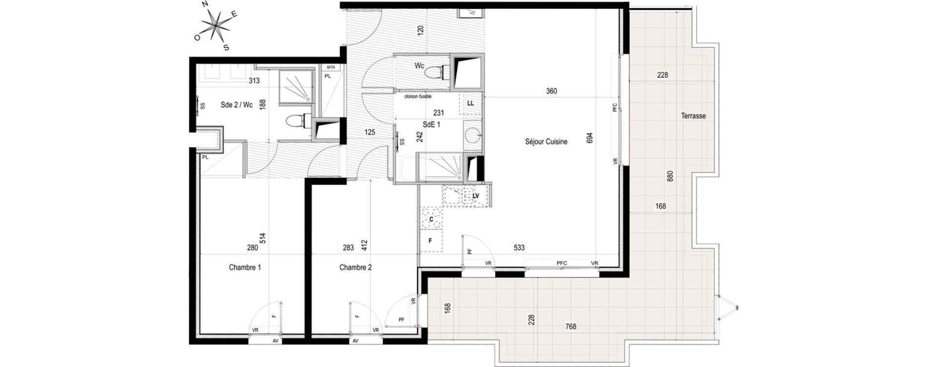 Appartement T3 de 76,70 m2 &agrave; Castelnau-Le-Lez Eureka