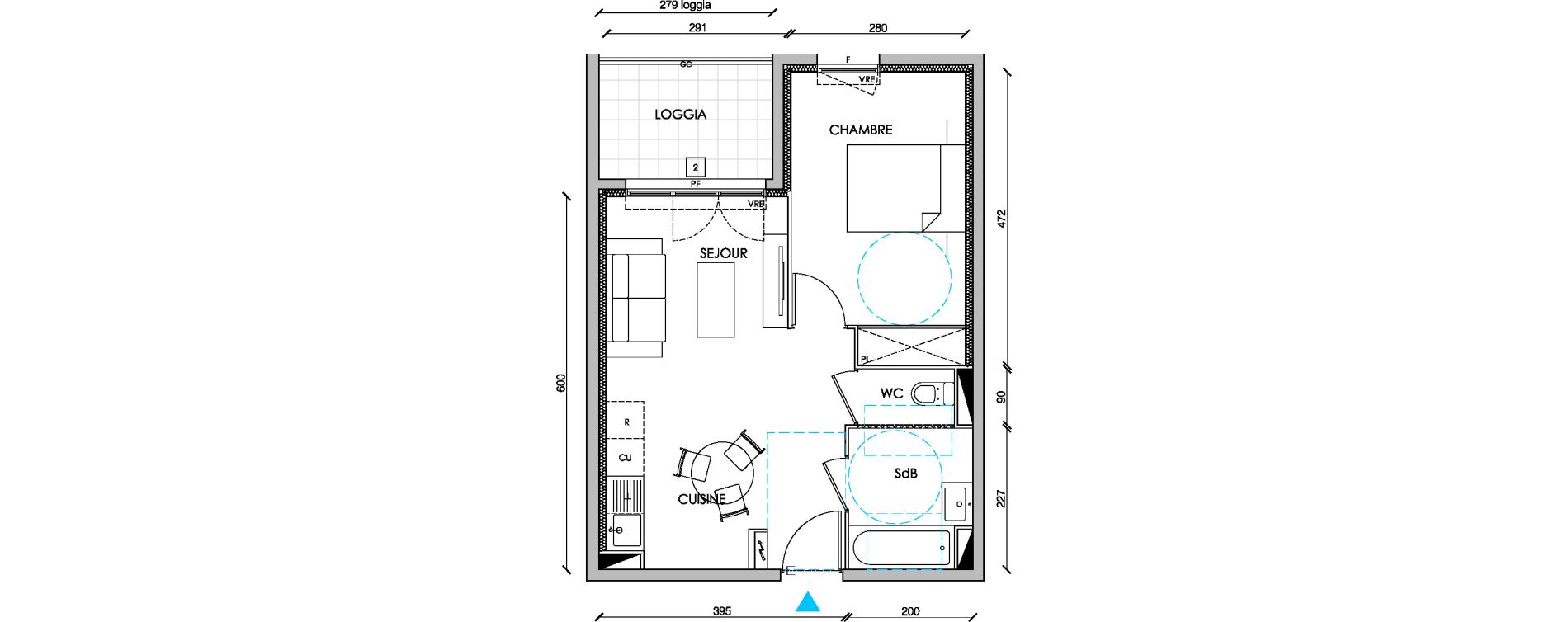 Appartement T2 de 38,80 m2 &agrave; Castelnau-Le-Lez Castelnau le lez centre