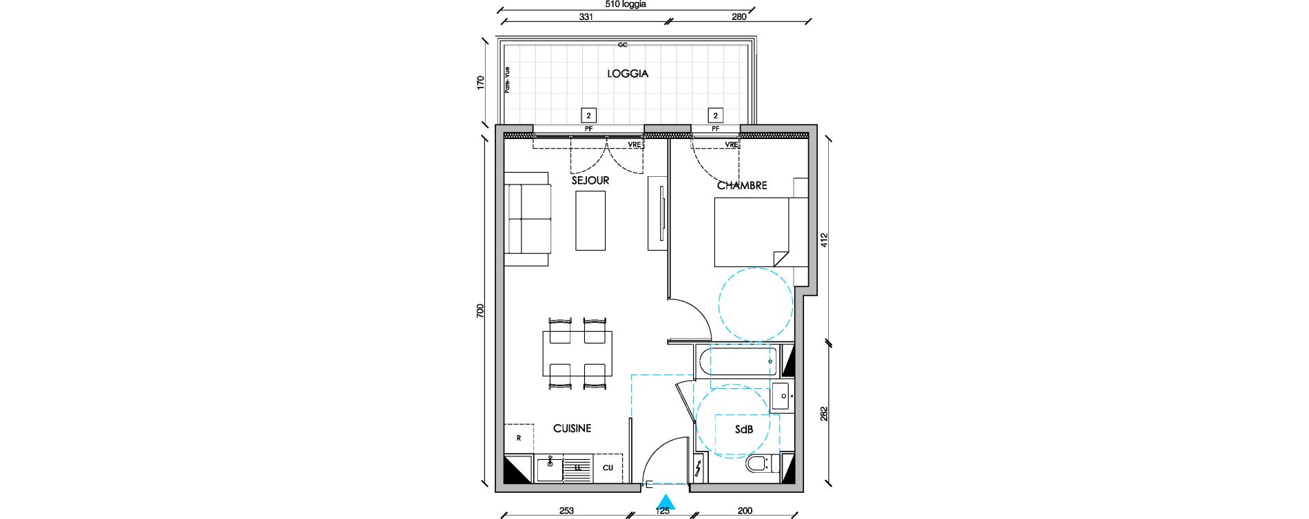 Appartement T2 de 40,30 m2 &agrave; Castelnau-Le-Lez Castelnau le lez centre