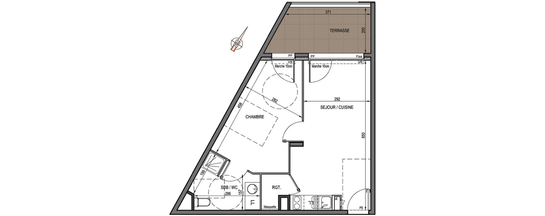 Appartement T2 de 41,60 m2 &agrave; Castelnau-Le-Lez Centre