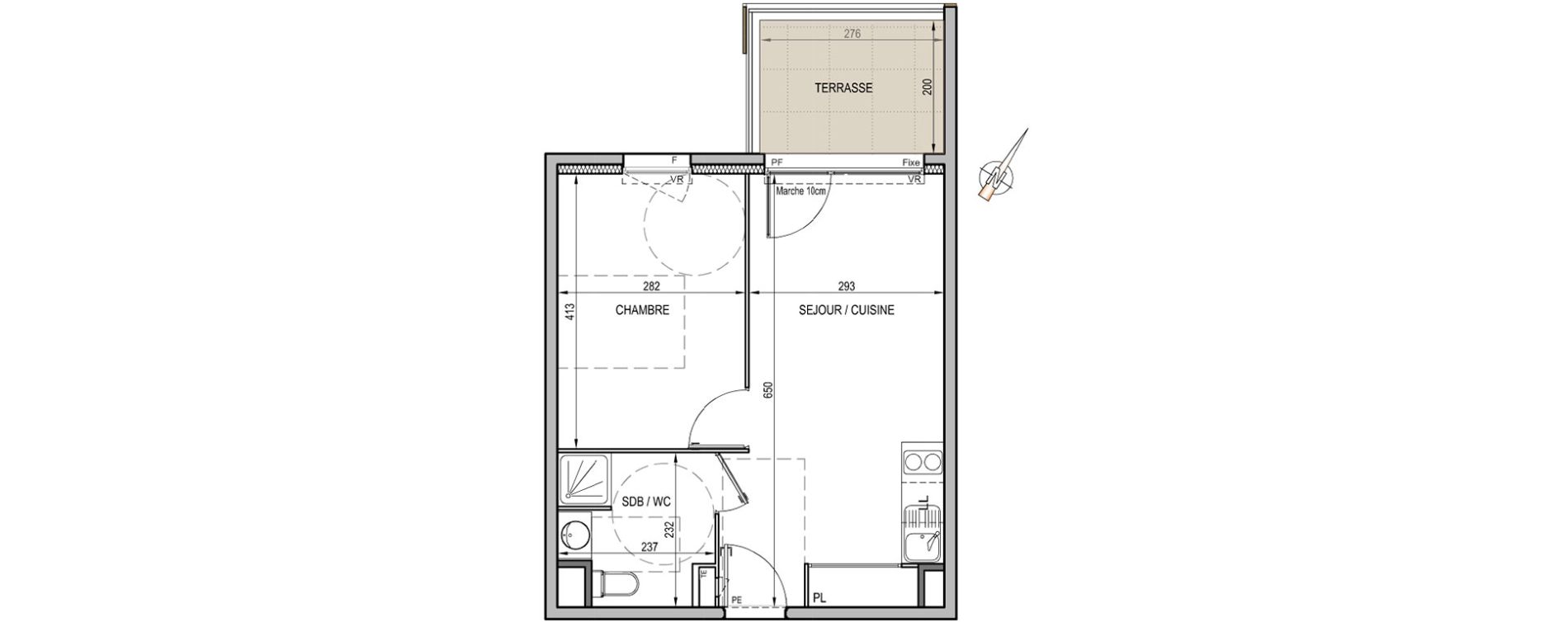 Appartement T2 de 36,40 m2 &agrave; Castelnau-Le-Lez Centre