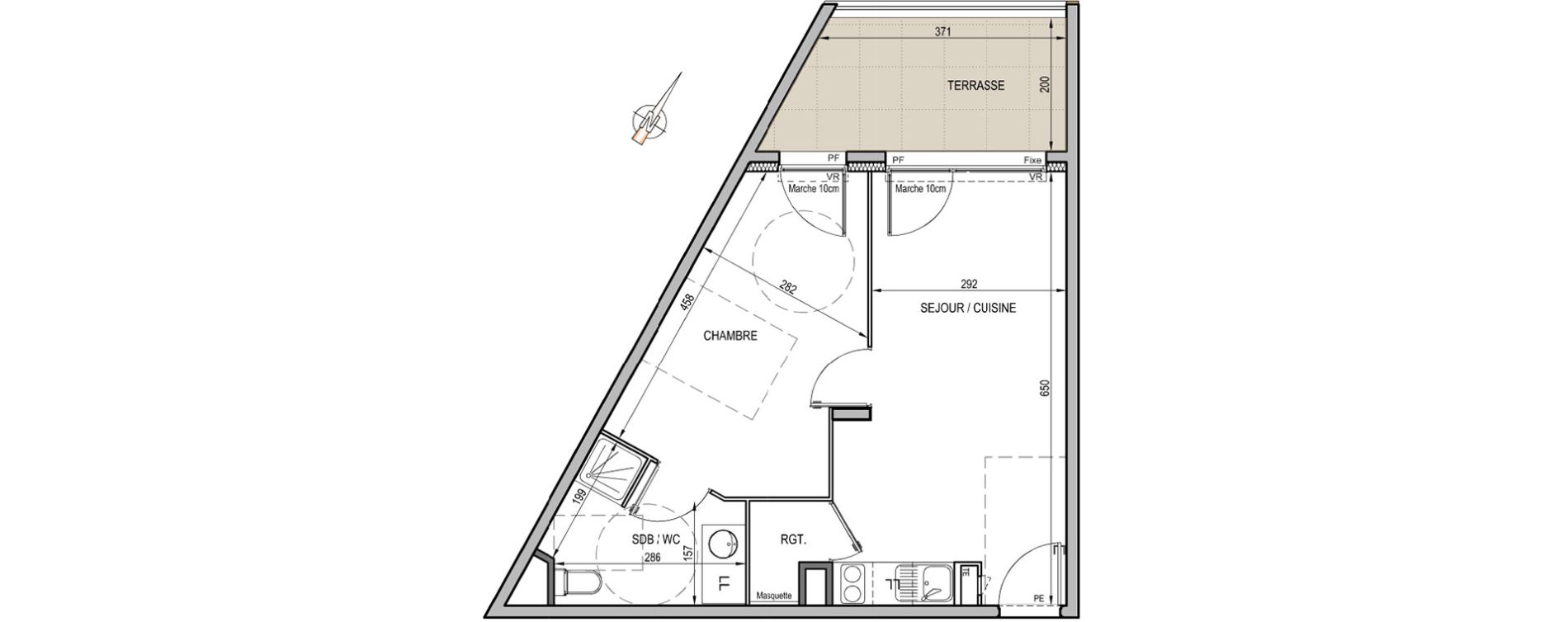 Appartement T2 de 41,60 m2 &agrave; Castelnau-Le-Lez Centre