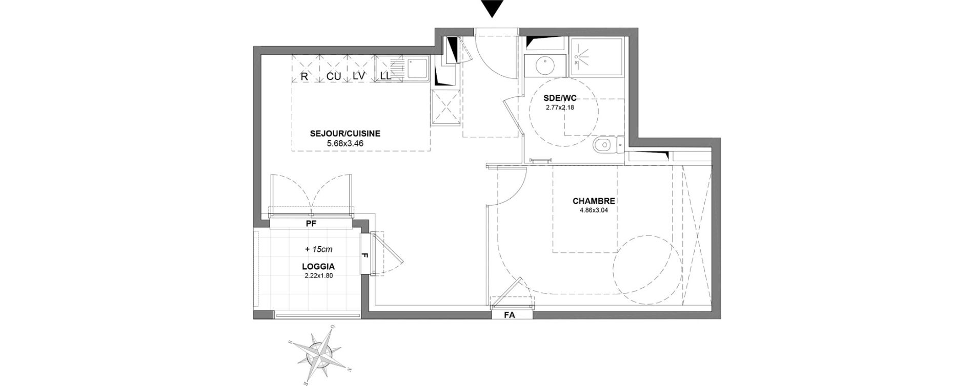 Appartement T2 de 44,00 m2 &agrave; Castelnau-Le-Lez Centre
