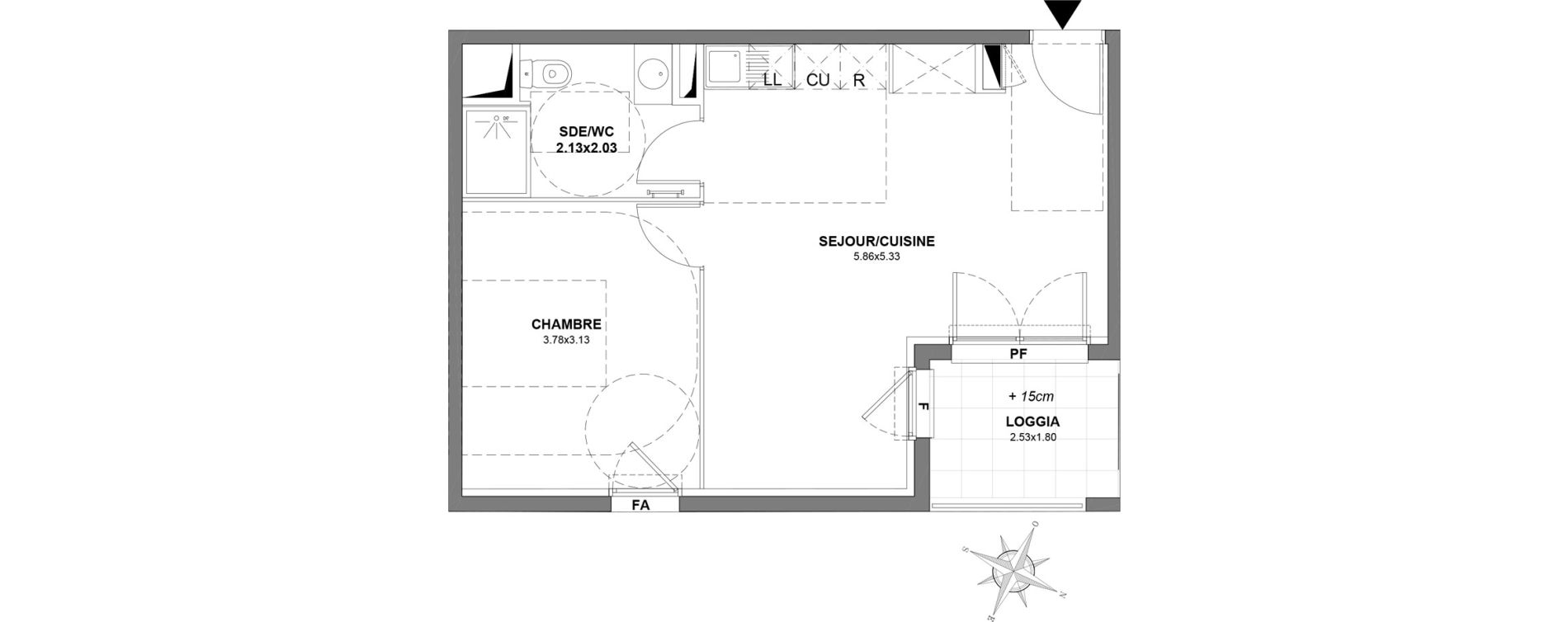 Appartement T2 de 43,05 m2 &agrave; Castelnau-Le-Lez Centre