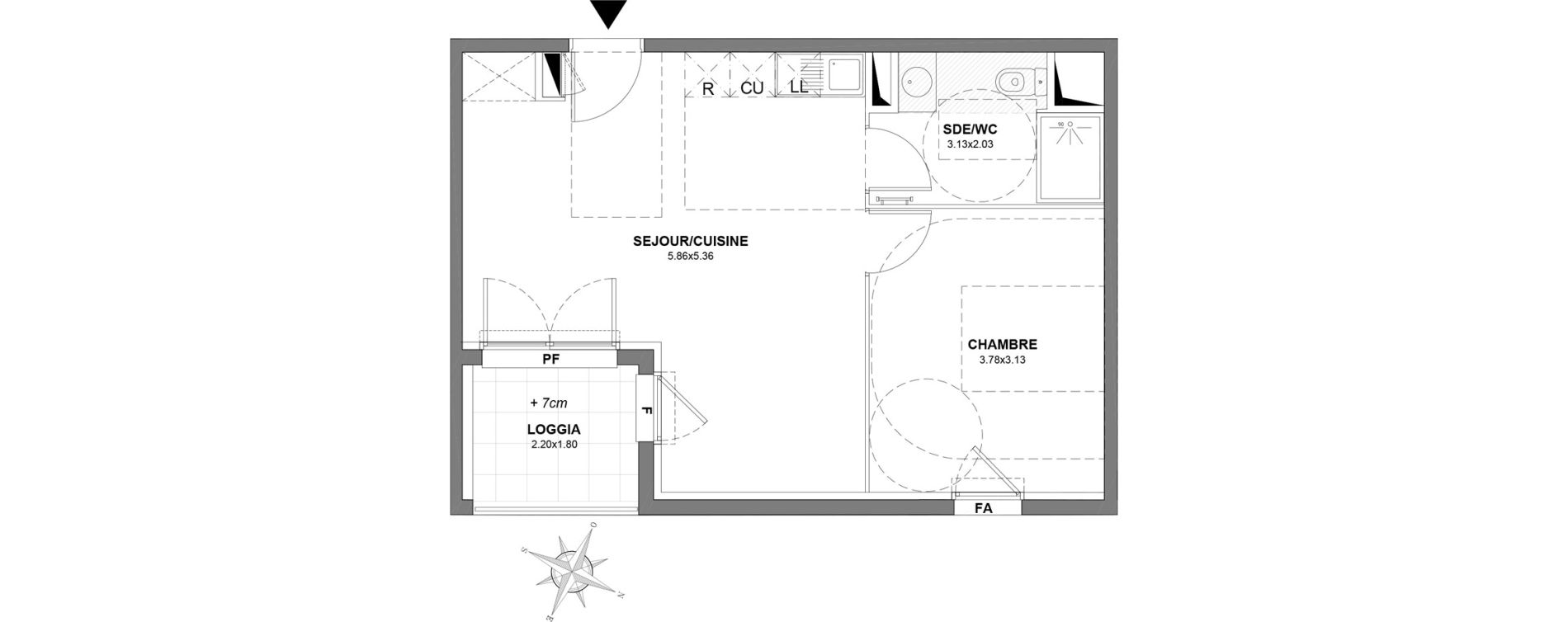 Appartement T2 de 43,15 m2 &agrave; Castelnau-Le-Lez Centre