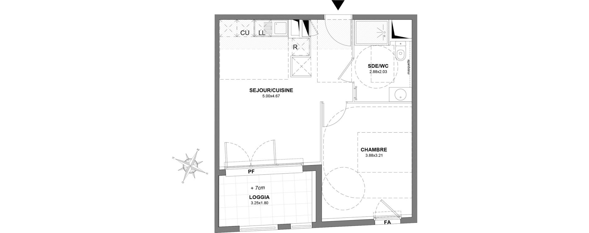 Appartement T2 de 38,50 m2 &agrave; Castelnau-Le-Lez Centre