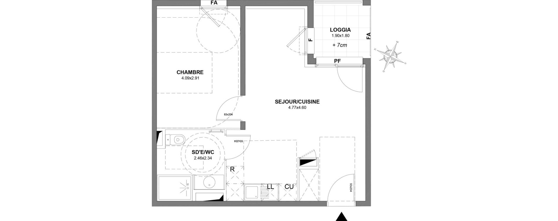 Appartement T2 de 41,10 m2 à Castelnau-Le-Lez Centre