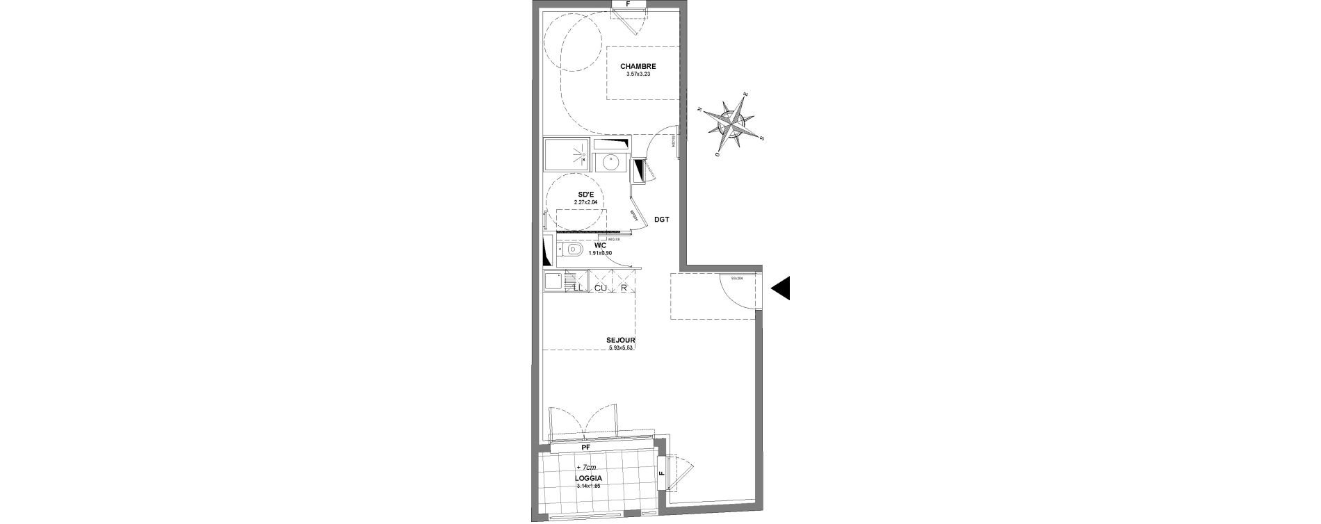 Appartement T2 de 50,20 m2 &agrave; Castelnau-Le-Lez Centre