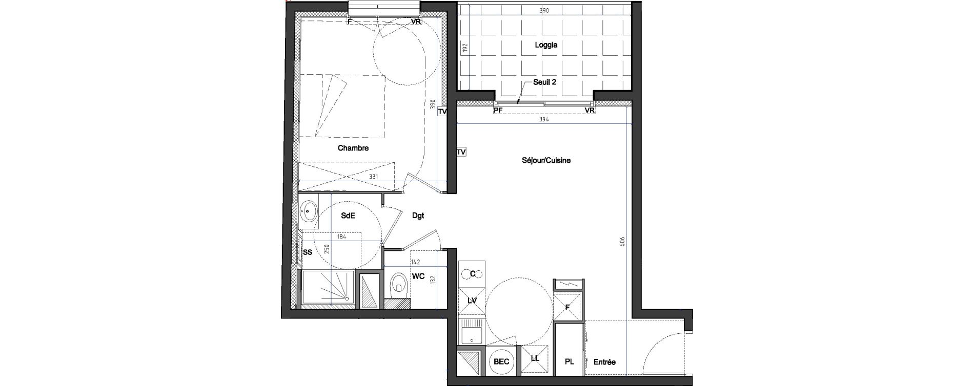 Appartement T2 de 45,25 m2 &agrave; Castelnau-Le-Lez Mas de rochet