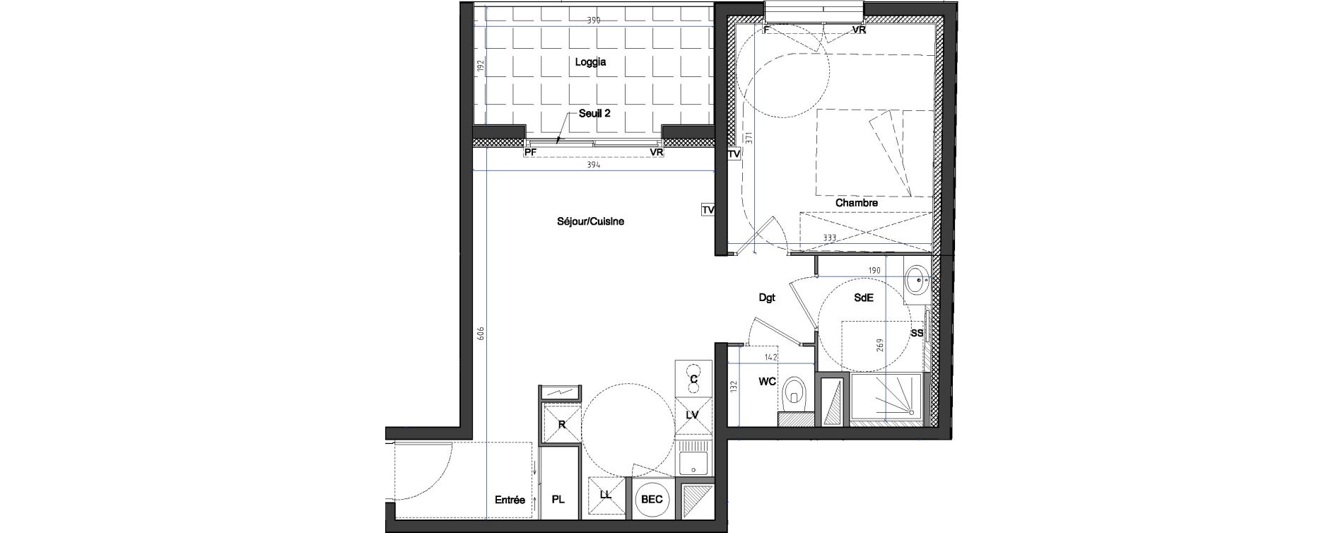 Appartement T2 de 45,60 m2 &agrave; Castelnau-Le-Lez Mas de rochet