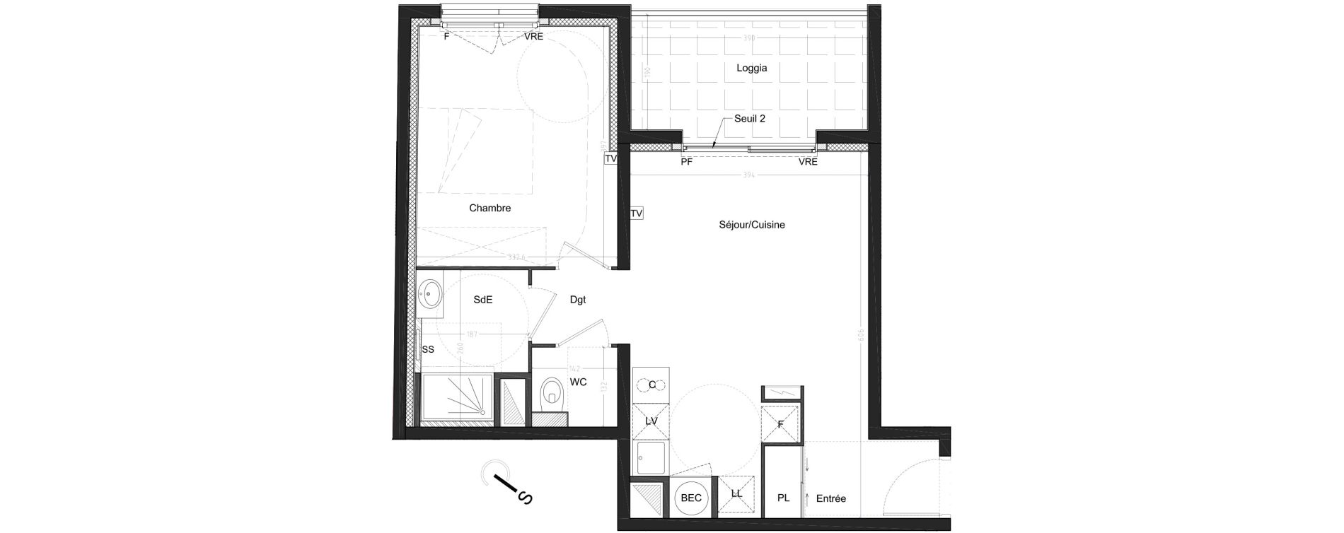 Appartement T2 de 45,85 m2 &agrave; Castelnau-Le-Lez Mas de rochet