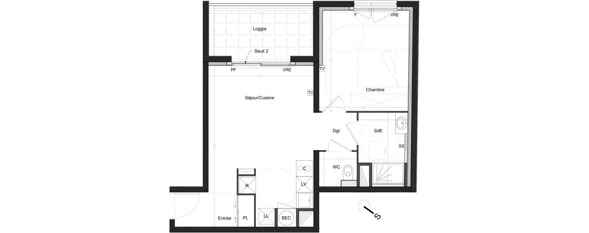 Appartement T2 de 45,95 m2 &agrave; Castelnau-Le-Lez Mas de rochet