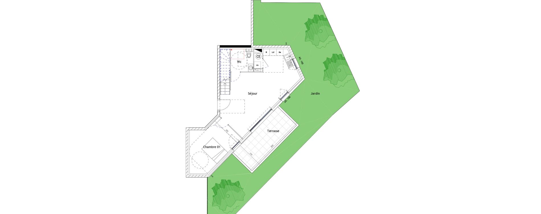 Duplex T4 de 85,70 m2 &agrave; Castelnau-Le-Lez Sablas - mendrous