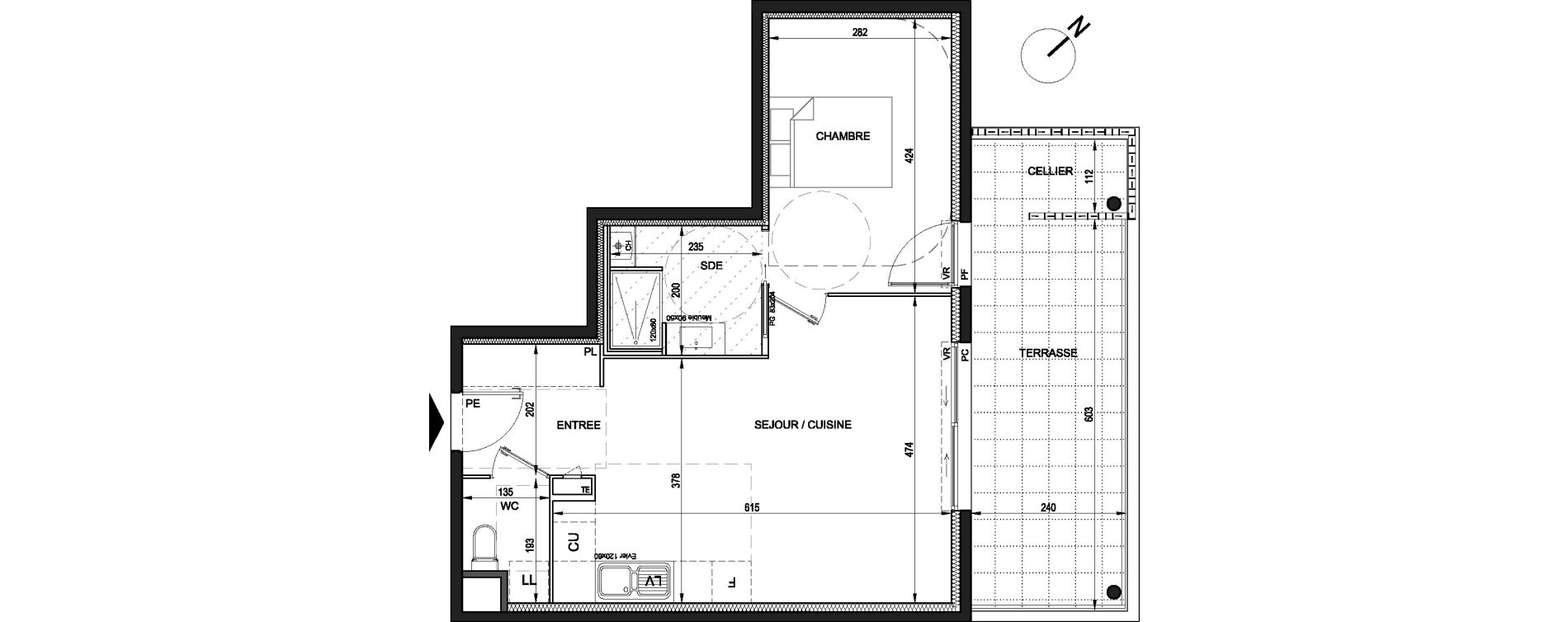 Appartement T2 de 47,90 m2 &agrave; Castries Centre