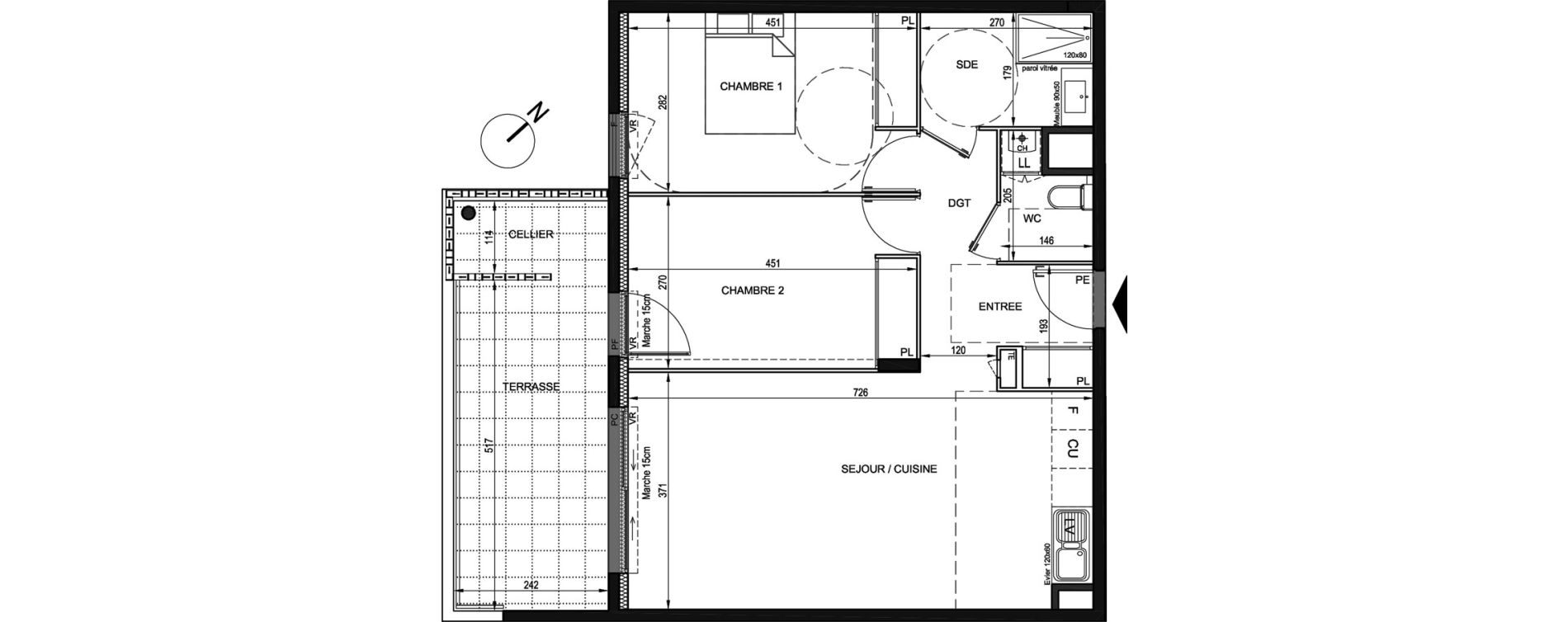 Appartement T3 de 65,50 m2 &agrave; Castries Centre