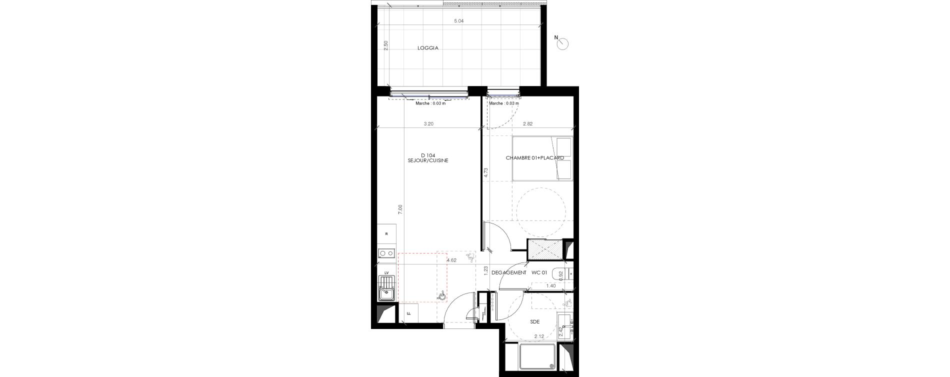 Appartement T2 de 43,50 m2 &agrave; Castries Centre