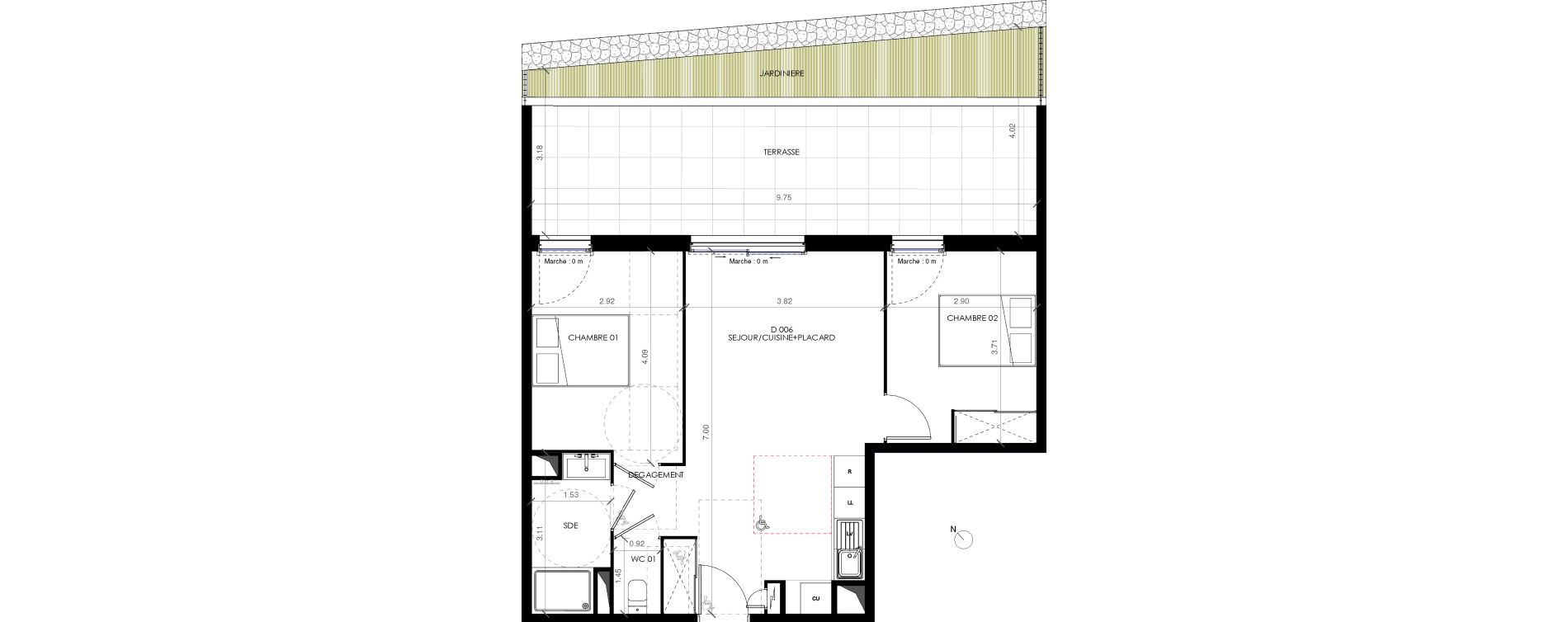 Appartement T3 de 55,20 m2 &agrave; Castries Centre