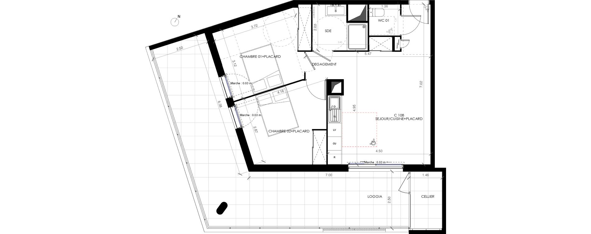 Appartement T3 de 57,00 m2 &agrave; Castries Centre