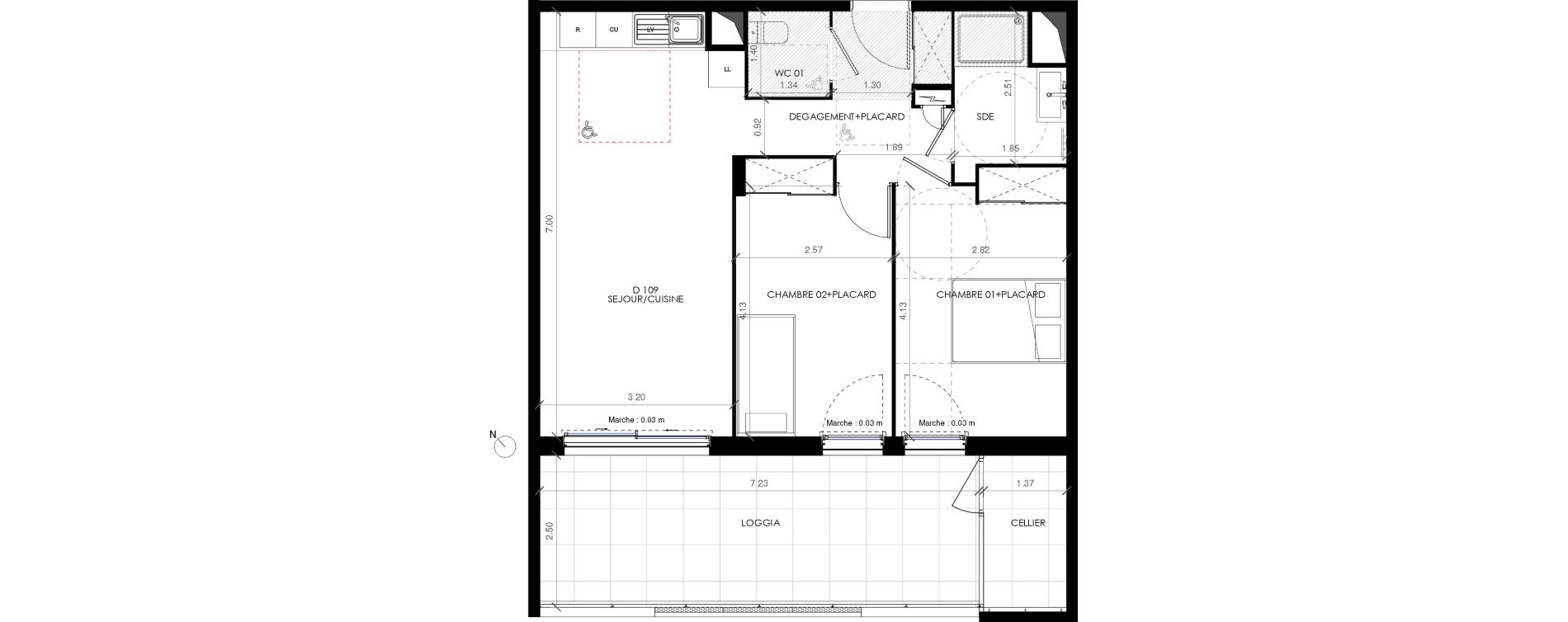 Appartement T3 de 58,30 m2 &agrave; Castries Centre
