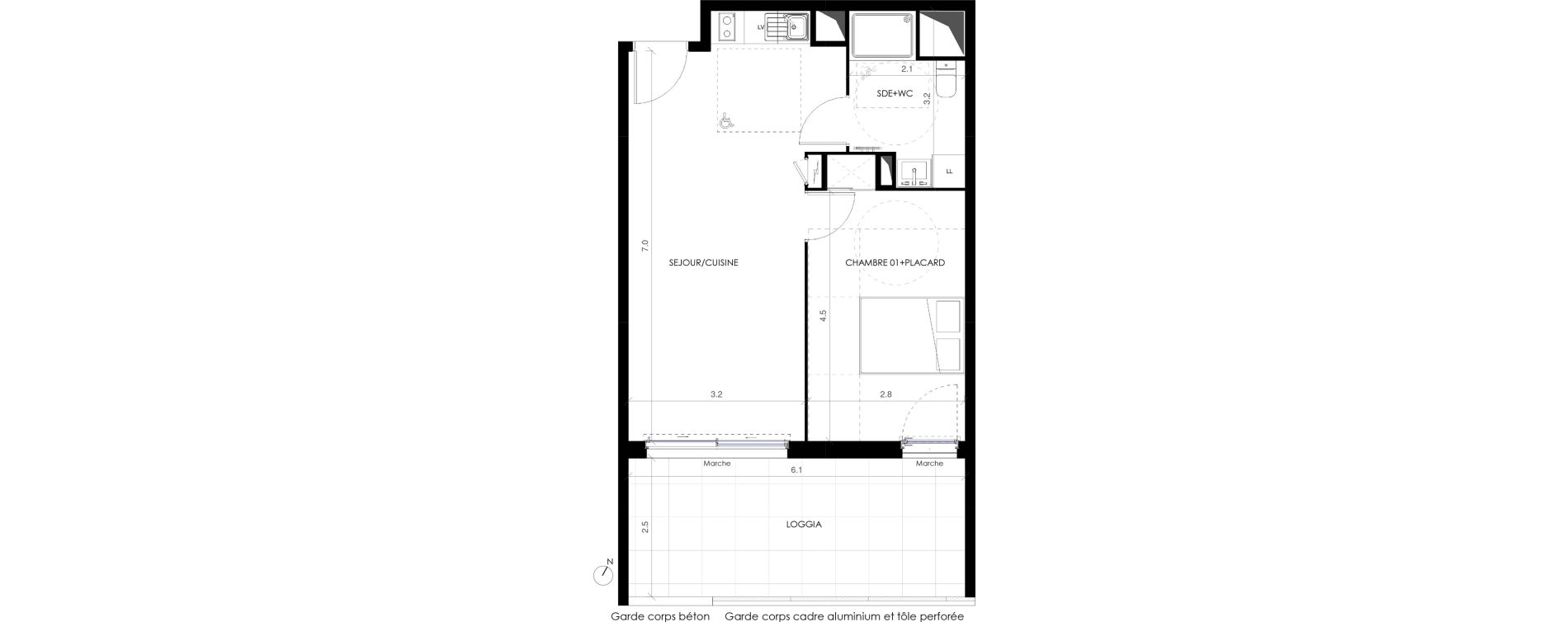 Appartement T2 de 43,80 m2 &agrave; Castries Centre