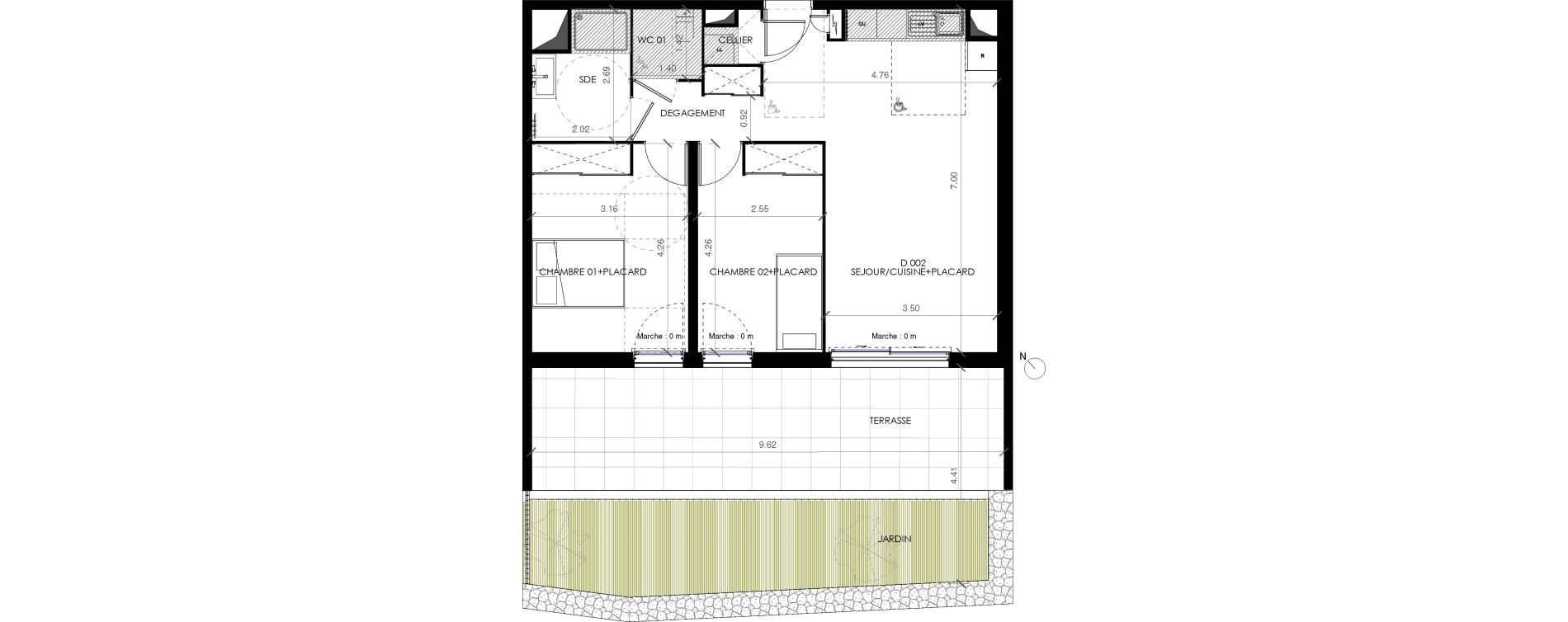 Appartement T3 de 62,90 m2 &agrave; Castries Centre