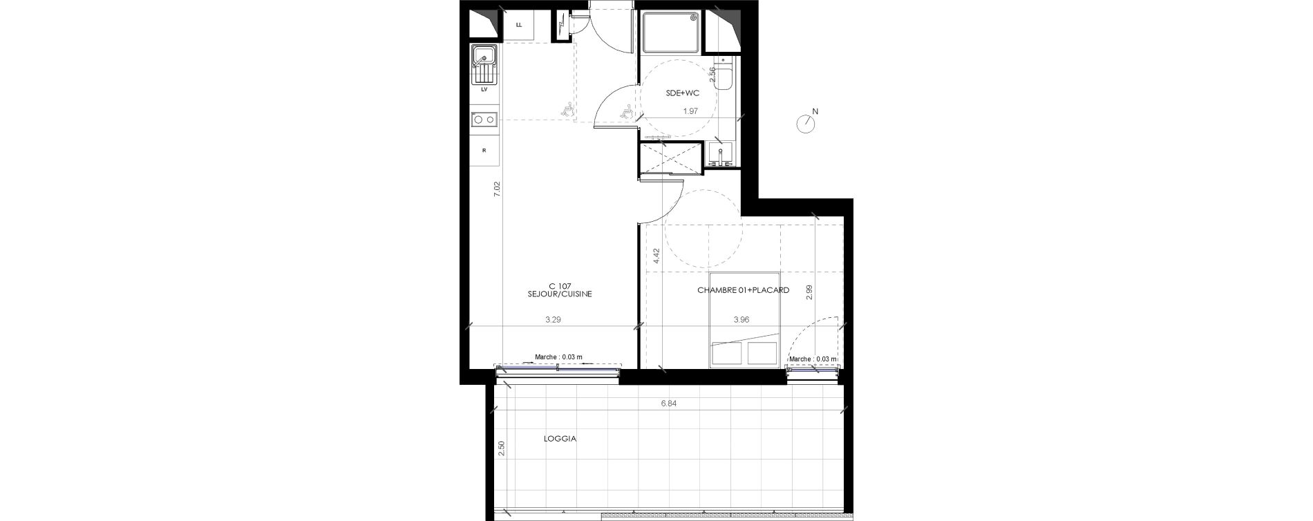 Appartement T2 de 41,40 m2 &agrave; Castries Centre