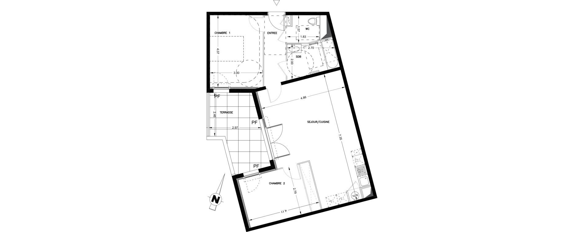 Appartement T3 de 66,12 m2 &agrave; Castries Centre