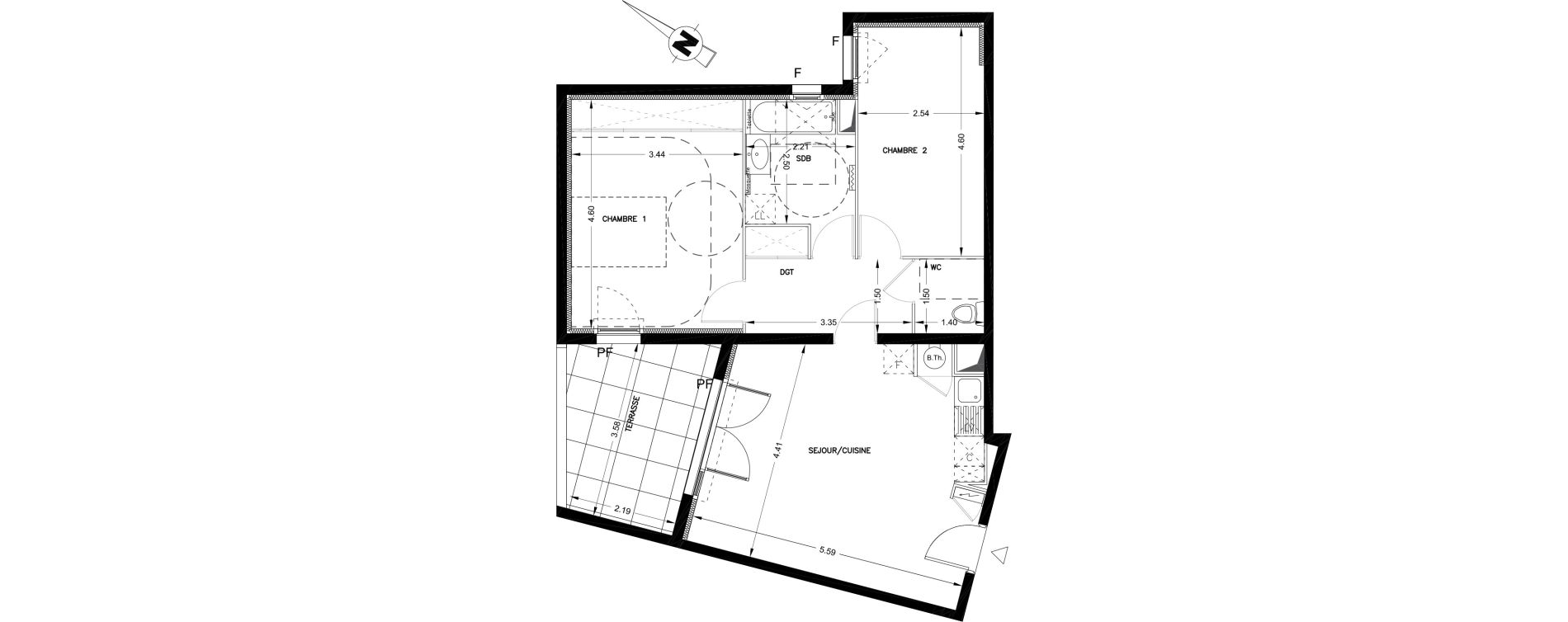 Appartement T3 de 66,08 m2 &agrave; Castries Centre