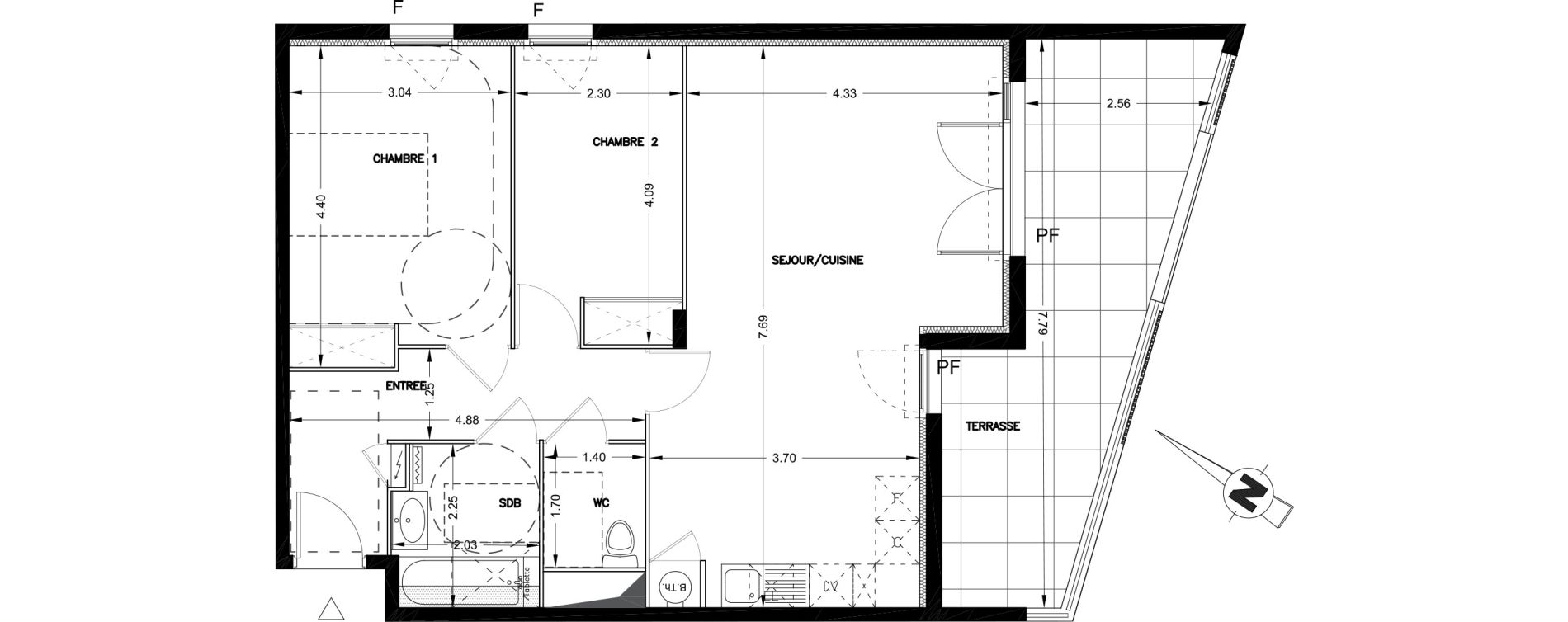 Appartement T3 de 67,34 m2 &agrave; Castries Centre