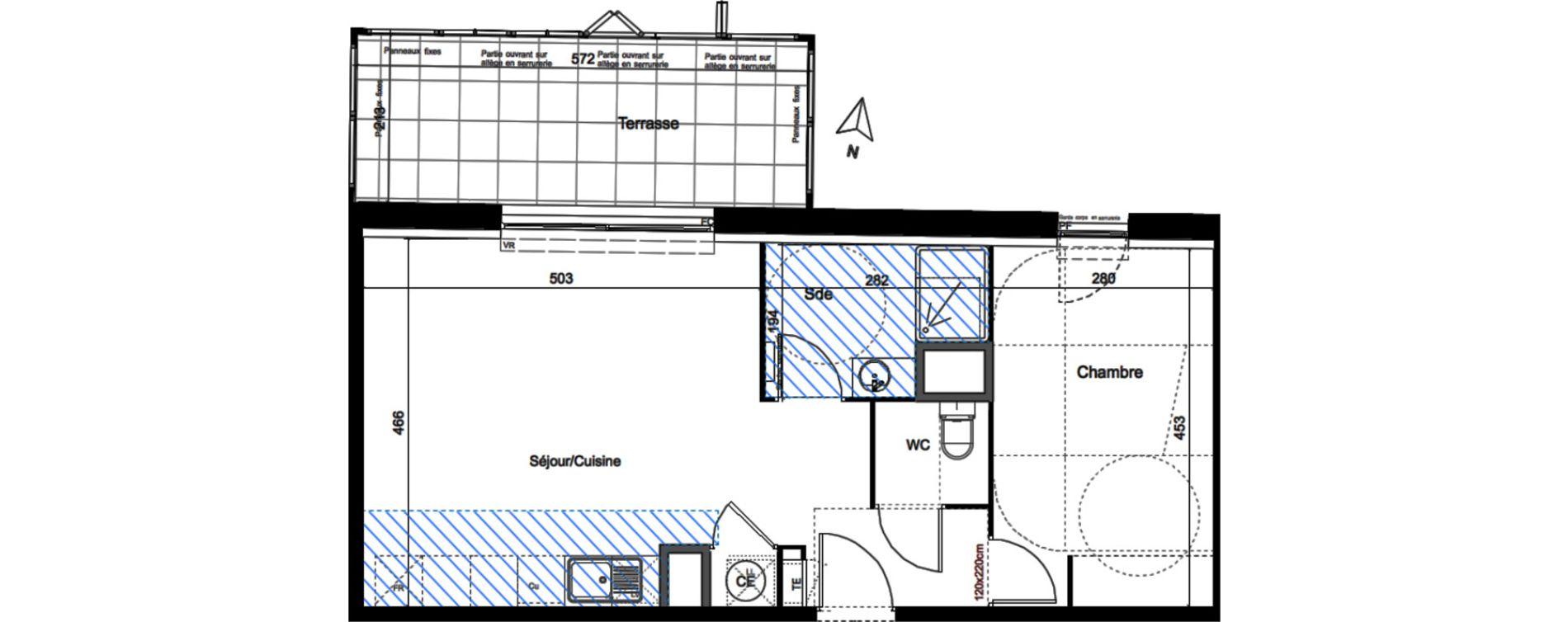Appartement T2 de 47,50 m2 &agrave; Castries Les saur&egrave;des