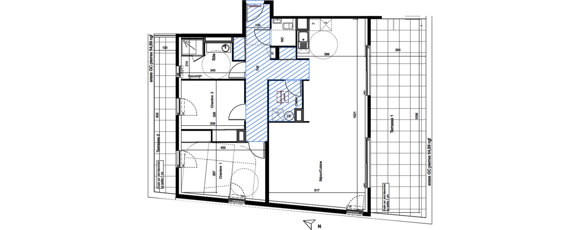 Appartement T3 de 89,40 m2 &agrave; Castries Les saur&egrave;des