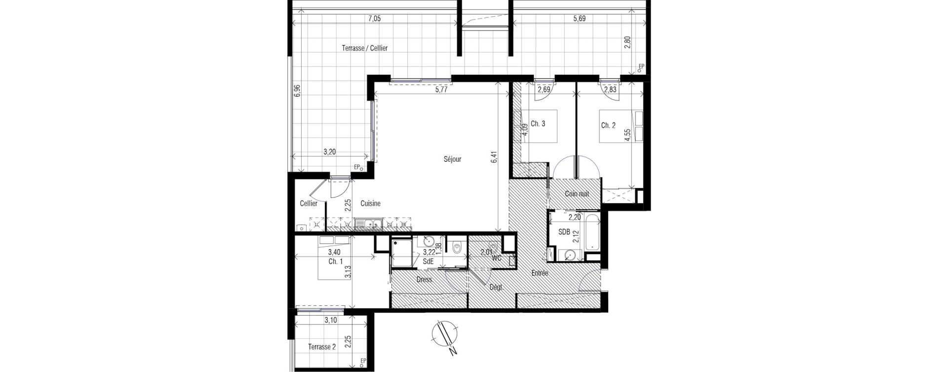 Appartement T4 de 115,05 m2 &agrave; Clapiers Centre