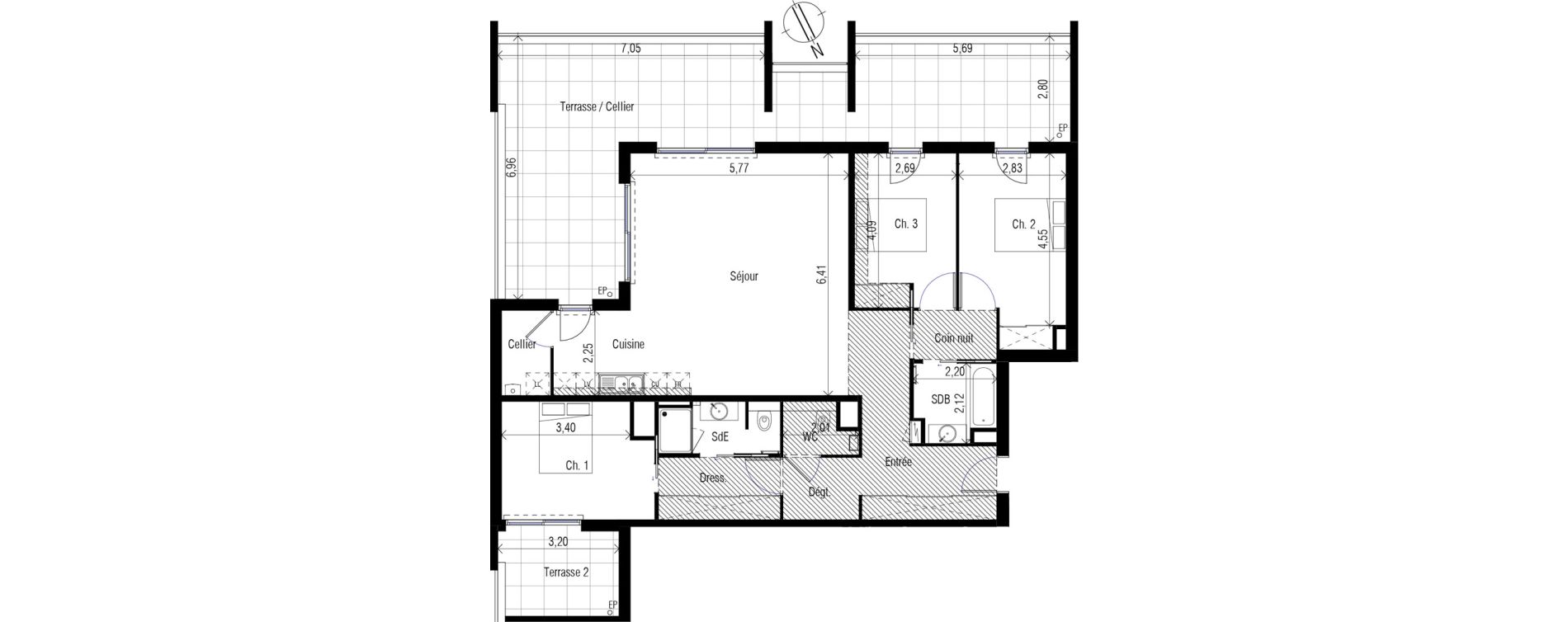 Appartement T4 de 114,85 m2 &agrave; Clapiers Centre