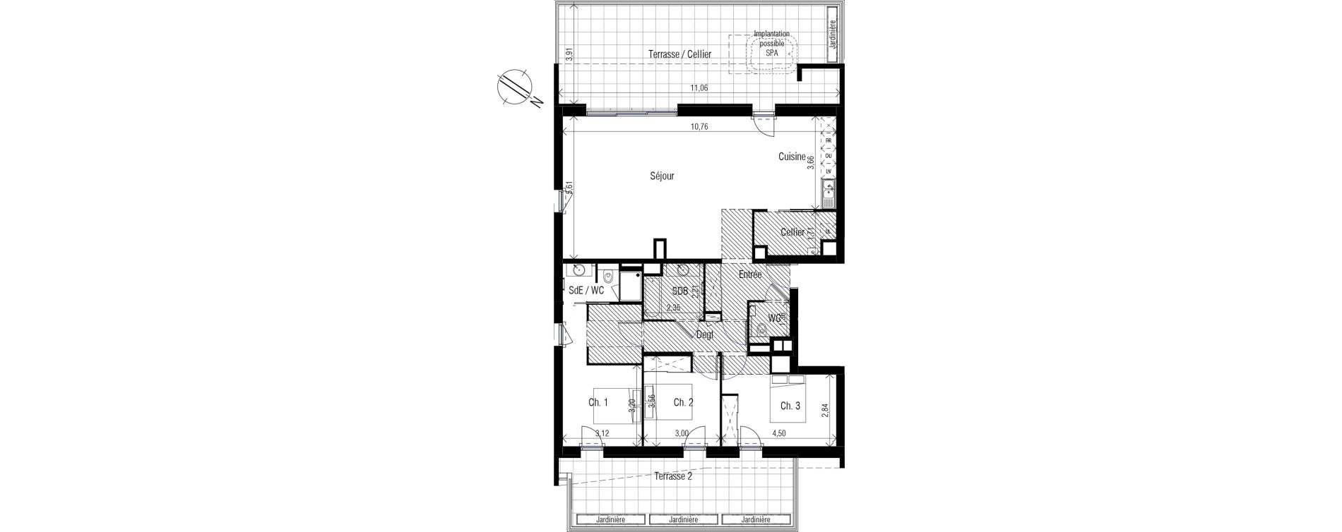 Appartement T4 de 122,60 m2 &agrave; Clapiers Centre