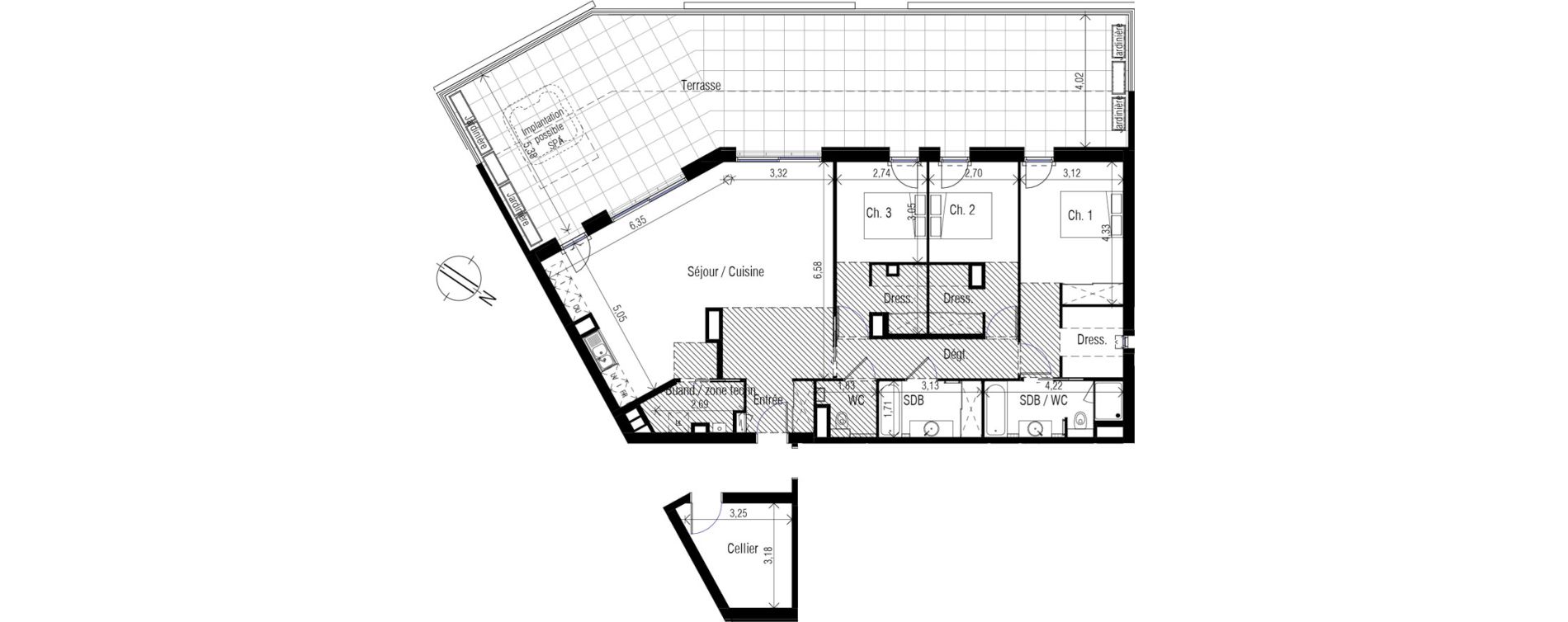 Appartement T4 de 130,95 m2 à Clapiers Centre
