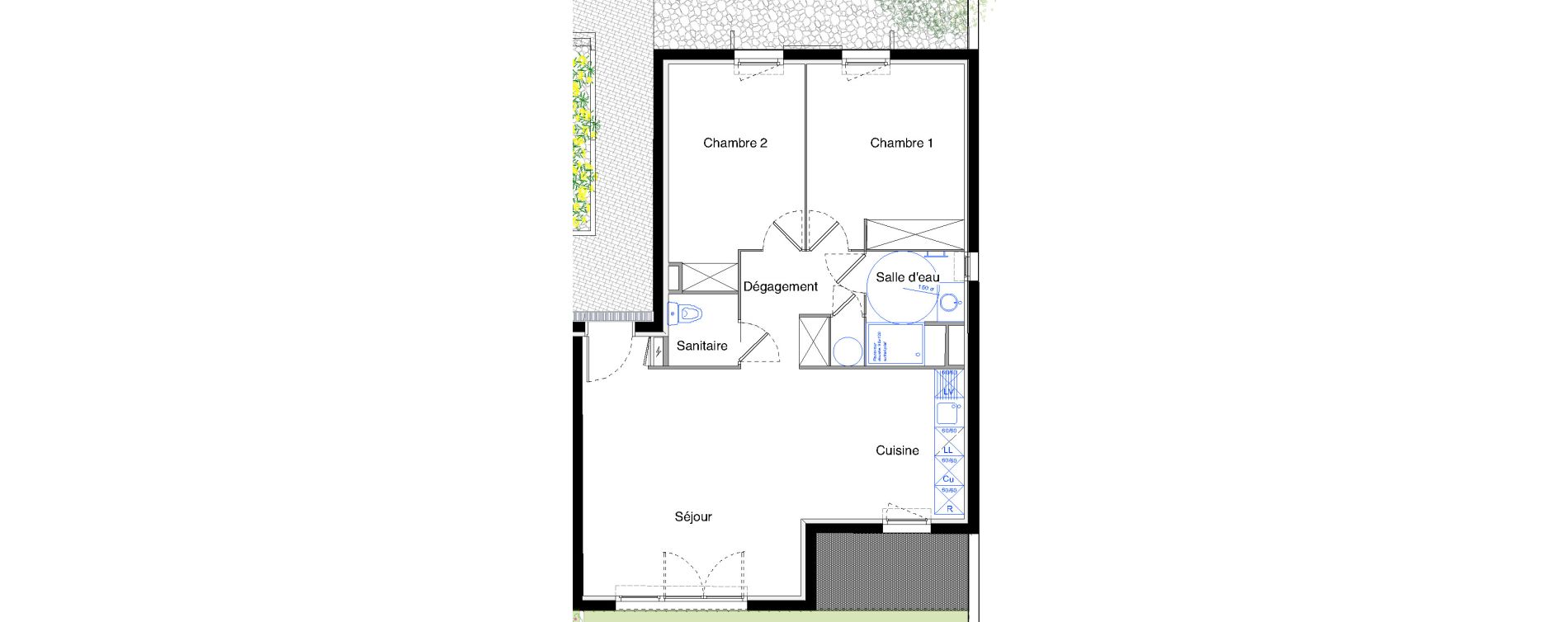 Appartement T3 de 68,40 m2 &agrave; Clapiers Le castelet