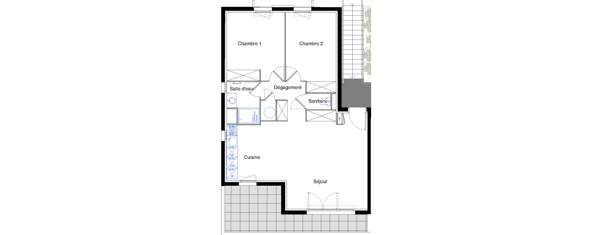 Appartement T3 de 68,20 m2 &agrave; Clapiers Le castelet