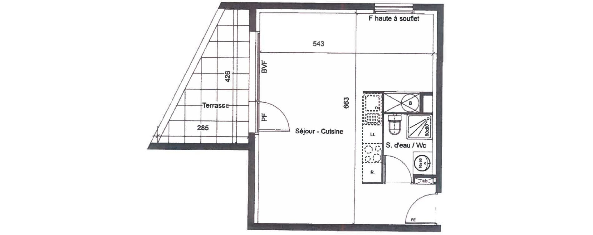 Appartement T1 de 35,30 m2 &agrave; Clermont-L'H&eacute;rault Centre