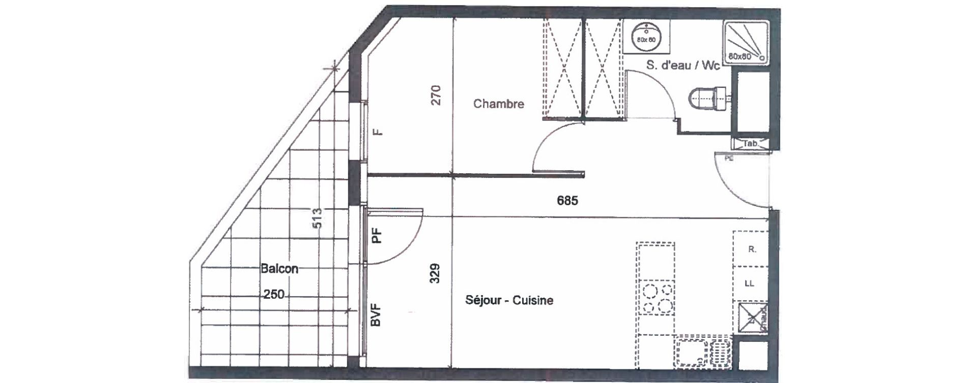 Appartement T2 de 39,30 m2 &agrave; Clermont-L'H&eacute;rault Centre