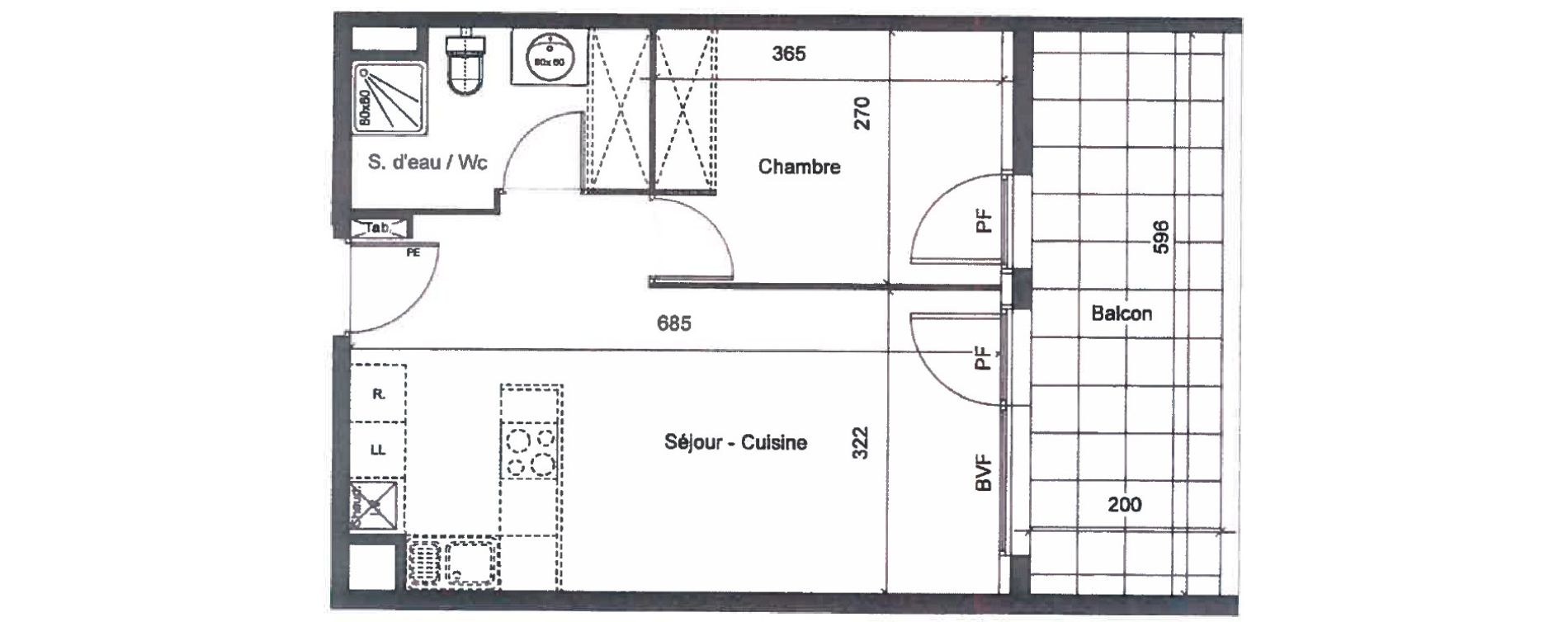 Appartement T2 de 39,45 m2 &agrave; Clermont-L'H&eacute;rault Centre