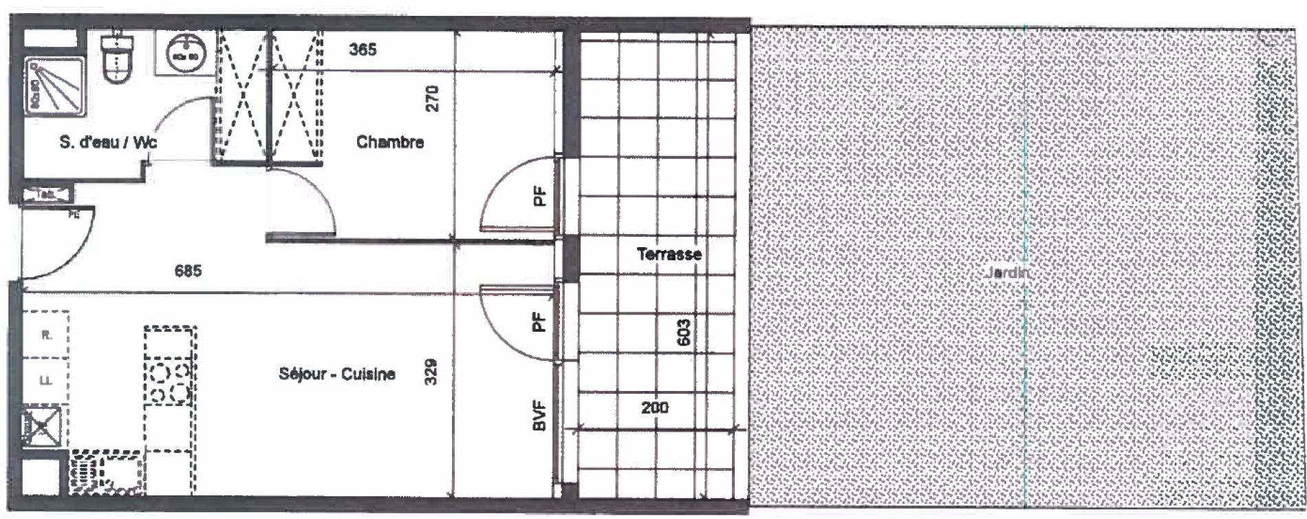 Appartement T2 de 39,95 m2 &agrave; Clermont-L'H&eacute;rault Centre