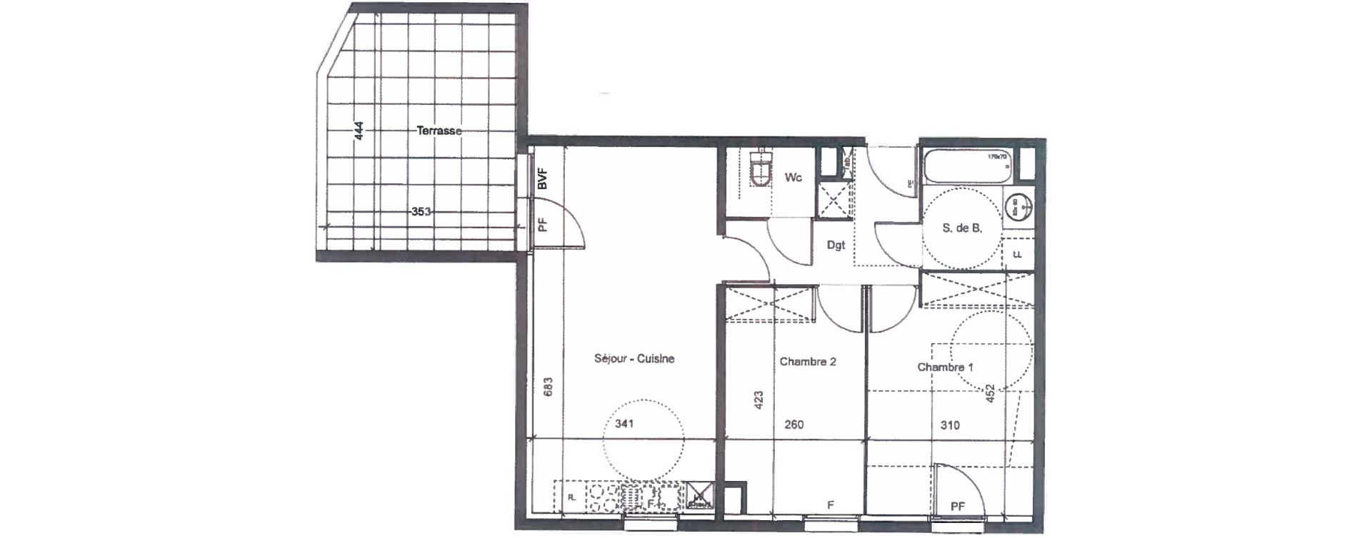 Appartement T3 de 60,75 m2 &agrave; Clermont-L'H&eacute;rault Centre