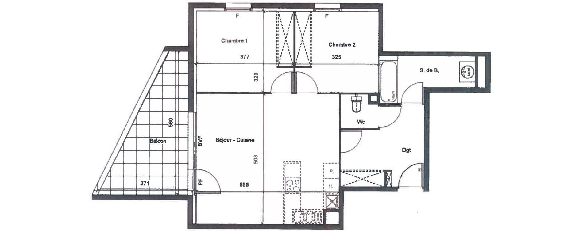 Appartement T3 de 66,30 m2 &agrave; Clermont-L'H&eacute;rault Centre